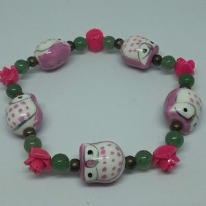Pink Owl Bracelet
